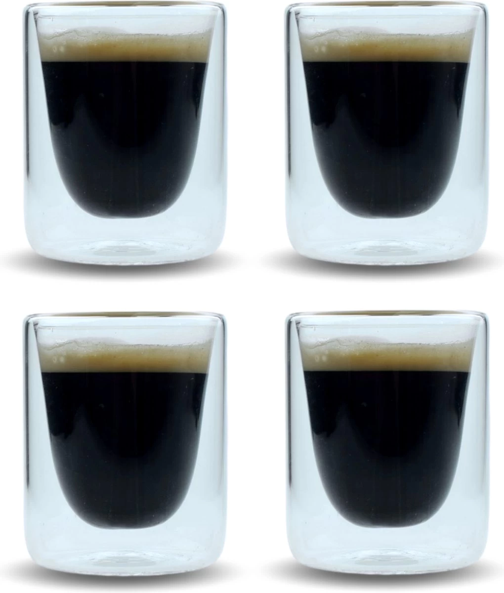 Orange85 Espresso Glazen - Set Van 4 - Kopjes - Dubbelwandig - Glas - 80ml - 5.5 X 7.5 Cm - Koffiekopjes 7 Orange85 Espresso Glazen - Set Van 4 - Kopjes - Dubbelwandig - Glas - 80ml - 5.5 X 7.5 Cm - Koffiekopjes - Afbeelding 5