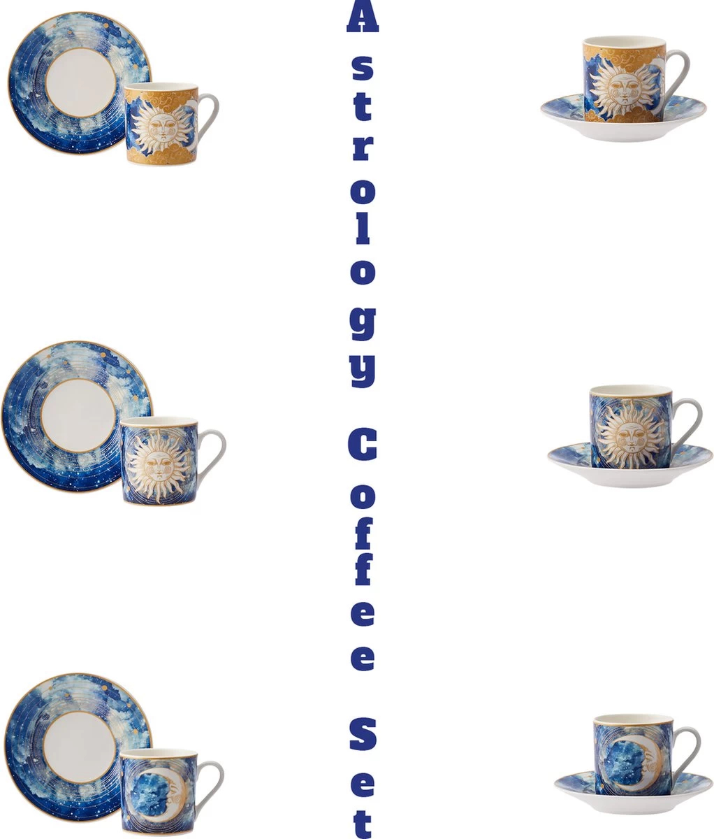 Karaca - Astrologisch Coffee Cup Set Voor 6 - Romantische Koffieliefhebbers - Espresso Mokken Set - Espresso Mok - Turkse Koffie - Valentijn Cadeau - Gift Box 5 Karaca - Astrologisch Coffee Cup Set Voor 6 - Romantische Koffieliefhebbers - Espresso Mokken Set - Espresso Mok - Turkse Koffie - Valentijn Cadeau - Gift Box - Afbeelding 3