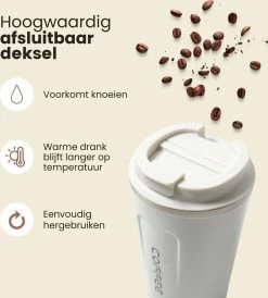 LaCardia Koffiebeker To Go Premium Wit – Thermosbeker – Theebeker – 380ML – Herbruikbaar -Keukenserie Winkel 1081x1200 2