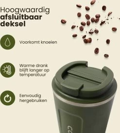 LaCardia Koffiebeker To Go Premium Groen – Thermosbeker – Theebeker – 380ML – Herbruikbaar 13 LaCardia Koffiebeker To Go Premium Groen – Thermosbeker – Theebeker – 380ML – Herbruikbaar -Keukenserie Winkel 1082x1200