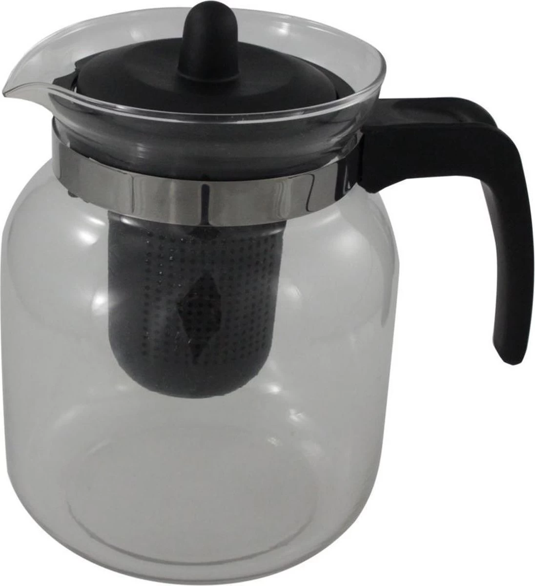 Merkloos Glazen Transparante Theepot 1.5 L Met Zwart Filter - Thee Drinken - Thee Serveren - Theepotten Met Filters 4 Merkloos Glazen Transparante Theepot 1.5 L Met Zwart Filter - Thee Drinken - Thee Serveren - Theepotten Met Filters - Afbeelding 2