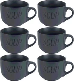 Cosy&Trendy Soepkom 'Soup' Met Een Oor - 51 Cl - Antraciet - Set-6 5 Cosy&Trendy Soepkom 'Soup' Met Een Oor - 51 Cl - Antraciet - Set-6 -Keukenserie Winkel 1097x1200