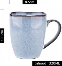 Koffiekopjes - Cappuccino Kop - Theemok - Koffiebeker - Blauw - 320ml - Set Van 6 14 Koffiekopjes - Cappuccino Kop - Theemok - Koffiebeker - Blauw - 320ml - Set Van 6 -Keukenserie Winkel 1131x1200