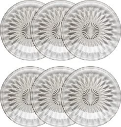 Gusta - Gebaksbordje - Grijs - ø19,7cm - Glas - Set 6 Stuks