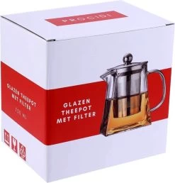 Procidi® Glazen Theepot Met Filter - Theekan Met Infuser - Dubbelwandig Borosilicaat Glas - Thee Thermoskan - Koffiekan 950 ML - Teapot -Keukenserie Winkel 1151x1200