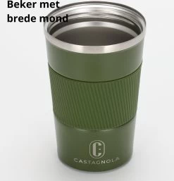 Castagnola Design RVS Koffiebeker To Go - Groen - 380ml - Thermosbeker - Theebeker -Keukenserie Winkel 1154x1200