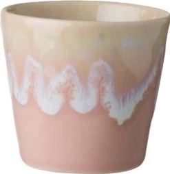 Costa Nova - Grespresso Servies - 6 Espresso Kopjes - Roze-Grijs-Azur-Red-Wit -Turquoise - Aardewerk - H 5.9 Cm -Keukenserie Winkel 1166x1200