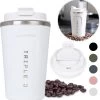 Triple J® Koffiebeker To Go - Thermosbeker - BPA & Lekvrij - 380ml - Wit -Keukenserie Winkel 1172x1200