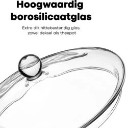 Vatten® Premium Glazen Theepot - 700ml - Dubbelwandig - Anti-drup - Transparant -Keukenserie Winkel 1175x1200 2