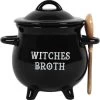 Something Different Soepkom Witches Broth Cauldron With Broom Spoon Zwart -Keukenserie Winkel 1191x1200 9