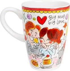 Blond Amsterdam Even Bijkletsen Beker XL 500 Ml - Rode Rand -Keukenserie Winkel 1195x1200