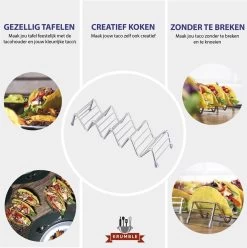 Krumble Taco Houder - Taco En Tortilla Houder Voor 4 Stuks - Serveerschalen - Koken & Tafelen - Kookgerei - Snack- & Tappasschalen - Metaal - Zilver -Keukenserie Winkel 1197x1200 8