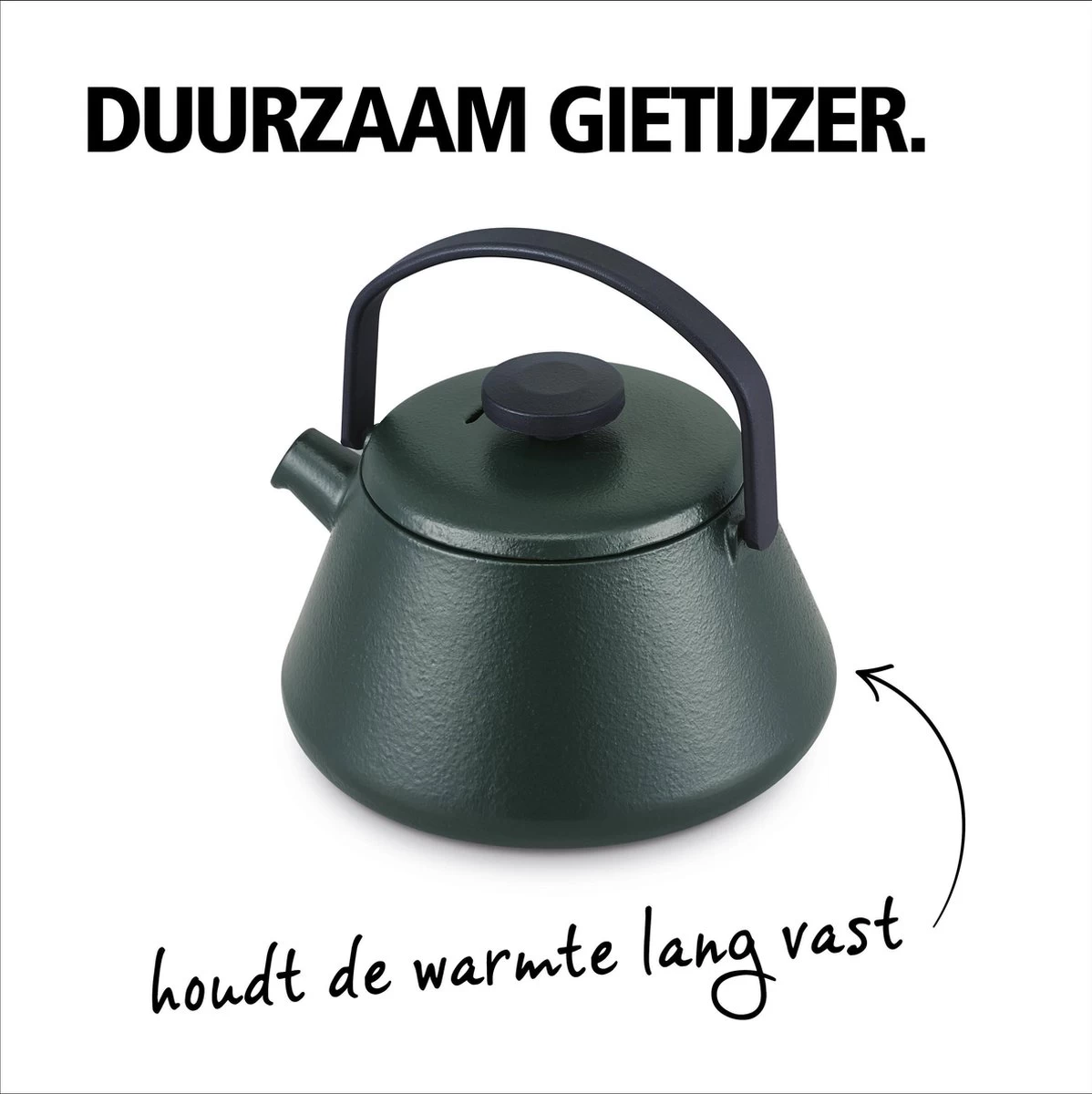 BRABANTIA T-TIME Donkergroene Theepot - Gietijzer - 0,7 L - Inclusief Zeefje 4 BRABANTIA T-TIME Donkergroene Theepot - Gietijzer - 0,7 L - Inclusief Zeefje - Afbeelding 2