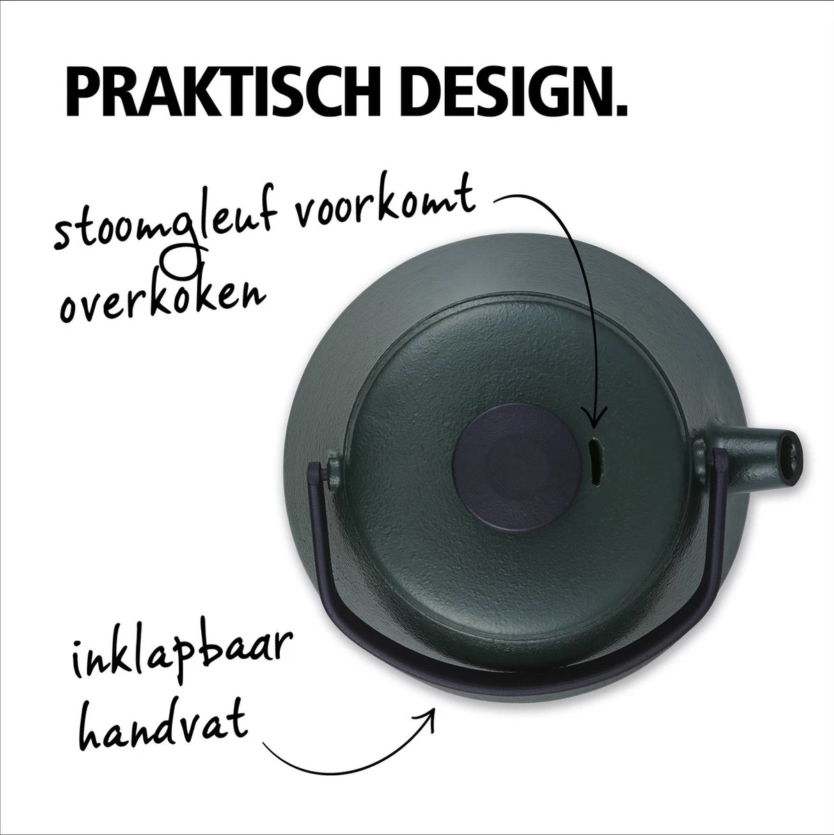 BRABANTIA T-TIME Donkergroene Theepot - Gietijzer - 0,7 L - Inclusief Zeefje 5 BRABANTIA T-TIME Donkergroene Theepot - Gietijzer - 0,7 L - Inclusief Zeefje - Afbeelding 3