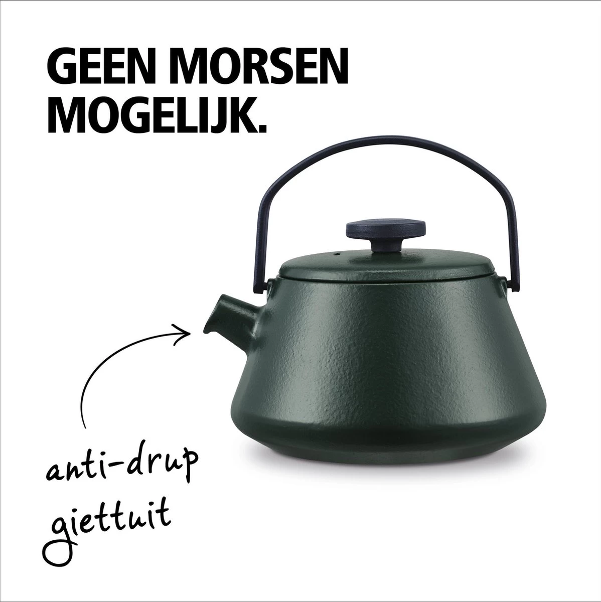BRABANTIA T-TIME Donkergroene Theepot - Gietijzer - 0,7 L - Inclusief Zeefje 6 BRABANTIA T-TIME Donkergroene Theepot - Gietijzer - 0,7 L - Inclusief Zeefje - Afbeelding 4