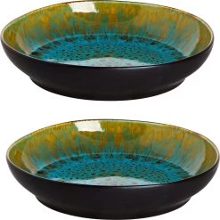 Palmer Bord Diep Lotus 21 Cm Zwart Turquoise Stoneware 2 Stuk(s) -Keukenserie Winkel 1199x1200 7