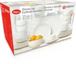 Alpina Tafelservies - Serviesset 40-delig - 8 Persoons - Vaatwasserbestendig - Geschikt Voor Magnetron - Wit 15 Alpina Tafelservies - Serviesset 40-delig - 8 Persoons - Vaatwasserbestendig - Geschikt Voor Magnetron - Wit -Keukenserie Winkel 1200x1005 2
