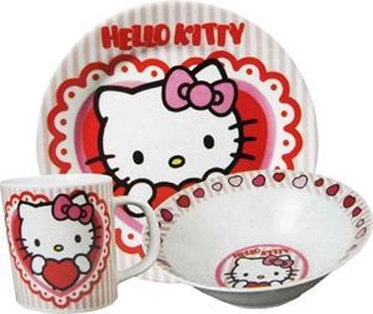 SANRIO Ontbijtset Hello Kitty Hart Porselein