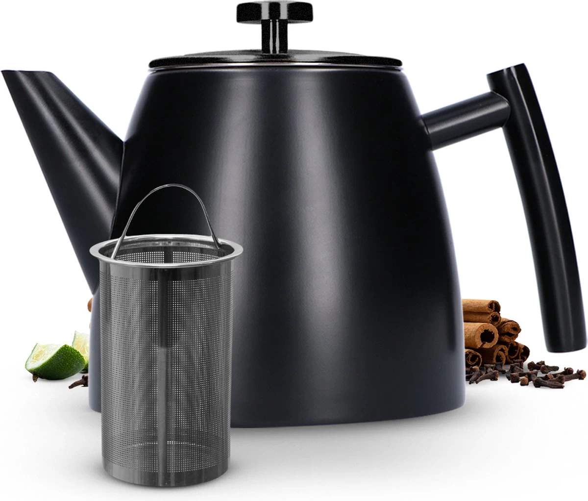 Vaja® Camille Theepot Zwart Met Filter - 1 Liter - RVS - Dubbelwanding 13 Vaja® Camille Theepot Zwart Met Filter - 1 Liter - RVS - Dubbelwanding - Afbeelding 11