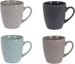 Excellent Houseware Set Van 4x Stuks Luxe Gekleurde Stoneware Bekers/koffiekopjes 200 Ml - Kopjes/koffiebekers 7 Excellent Houseware Set Van 4x Stuks Luxe Gekleurde Stoneware Bekers/koffiekopjes 200 Ml - Kopjes/koffiebekers -Keukenserie Winkel 1200x1030 1