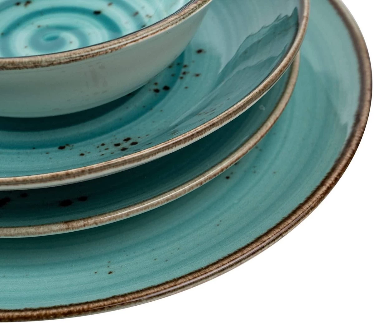 Serviesset 24-delig Van Porselein Voor 6 Personen | Diepe Soepborden, Platte Eetborden, Dessertborden En Schalen | Hoogwaardig Modern Vintage Tafelservies Combiservies | Turquoise 3 Serviesset 24-delig Van Porselein Voor 6 Personen | Diepe Soepborden, Platte Eetborden, Dessertborden En Schalen | Hoogwaardig Modern Vintage Tafelservies Combiservies | Turquoise