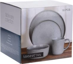Excellent Serviesset - Servies - 16 Stuks - Aardewerk - Grijs -Keukenserie Winkel 1200x1044 1