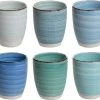 Koffiemok - Blue - 6 Stuks - Aardewerk - 340 ML - Zonder Oor -Keukenserie Winkel 1200x1045