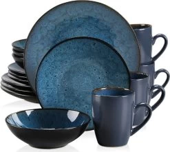 Serviesset – 16 Delig – 4 Persoons – Porselein - Luxe - Blauw