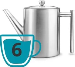 Bredemeijer - Theepot Minuet Cylindre 1,2L Mat Dubbelwandig 21 Bredemeijer - Theepot Minuet Cylindre 1,2L Mat Dubbelwandig -Keukenserie Winkel 1200x1077