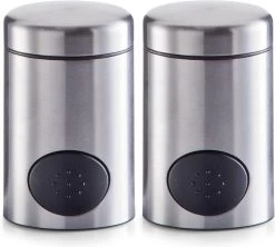 2x Zoetjes Dispensers 8,5 Cm RVS - Zeller - Keukenbenodigdheden - Koffie/thee Drinken - Zoetstof Tabletten Dispensers - Zoetjes Dispensers