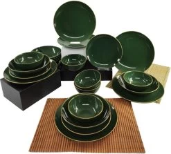 Keremika Serviesset 24 Delig 6 Persoons - Bordenset - Dinerborden - Aardewerk - Groen Met Goude Randen 6 Keremika Serviesset 24 Delig 6 Persoons - Bordenset - Dinerborden - Aardewerk - Groen Met Goude Randen -Keukenserie Winkel 1200x1082 2