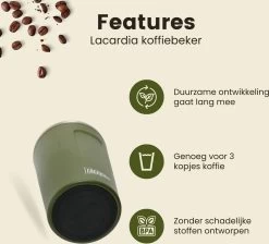 LaCardia Koffiebeker To Go Premium Groen – Thermosbeker – Theebeker – 380ML – Herbruikbaar 14 LaCardia Koffiebeker To Go Premium Groen – Thermosbeker – Theebeker – 380ML – Herbruikbaar -Keukenserie Winkel 1200x1090