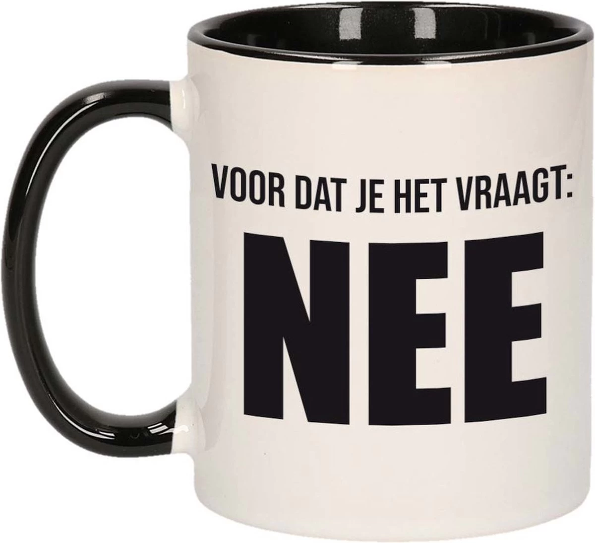Voordat Je Het Vraagt NEE Collega Koffiemok / Theebeker - 300 Ml - Wit Met Zwart - Het Antwoord Is Nee / Kantoorhumor - Grappige Cadeau Mok / Beker 3 Voordat Je Het Vraagt NEE Collega Koffiemok / Theebeker - 300 Ml - Wit Met Zwart - Het Antwoord Is Nee / Kantoorhumor - Grappige Cadeau Mok / Beker