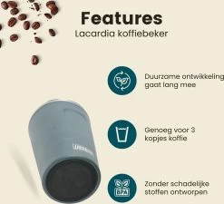 LaCardia Koffiebeker To Go Premium Blauw – Thermosbeker – Theebeker – 380ML – Herbruikbaar -Keukenserie Winkel 1200x1095