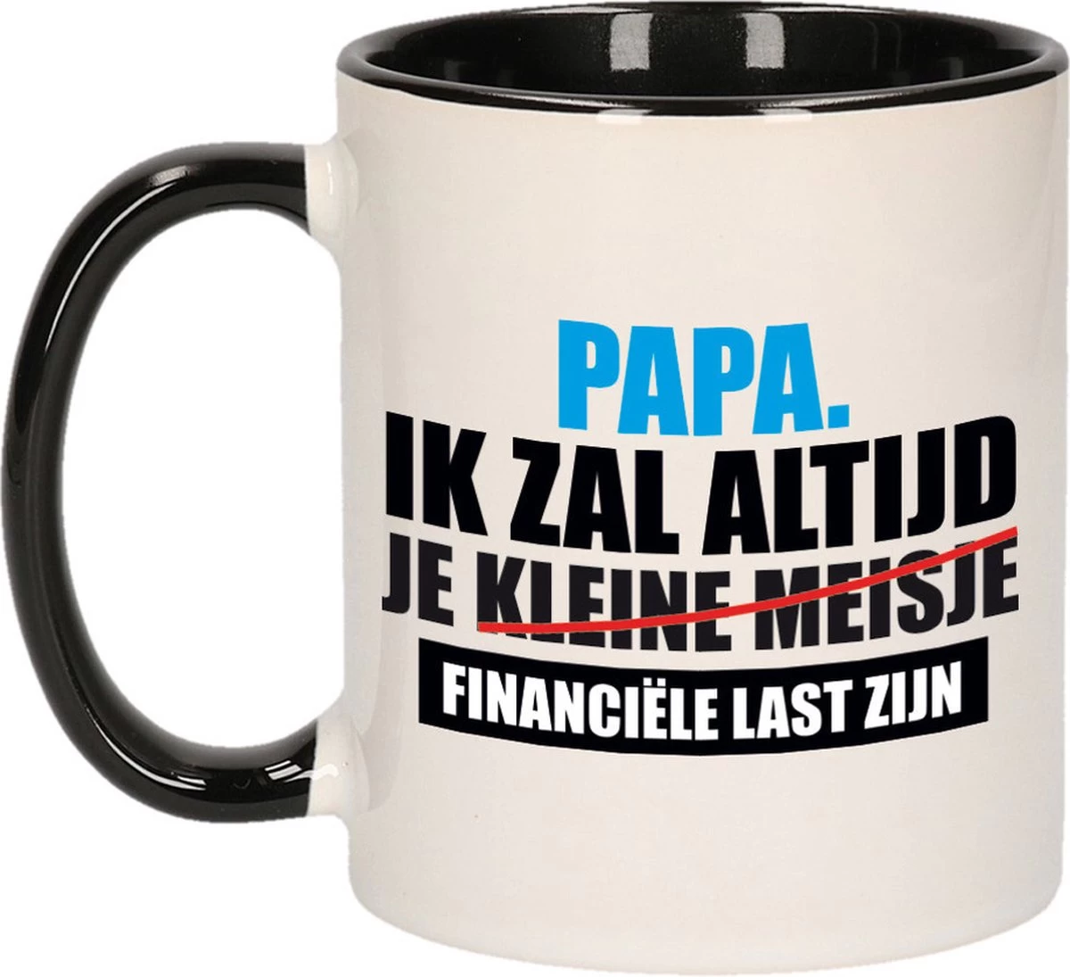 Papa Financiele Last Cadeau Beker / Mok - Zwart Met Wit - Verjaardag / Vaderdag 3 Papa Financiele Last Cadeau Beker / Mok - Zwart Met Wit - Verjaardag / Vaderdag