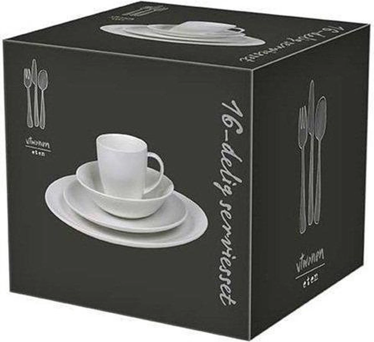 Vtwonen Serviesset - Wit - Porselein - 16-Delig 13 Vtwonen Serviesset - Wit - Porselein - 16-Delig - Afbeelding 11