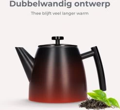 Vaja® Camille Theepot Zwart Met Filter - 1 Liter - RVS - Dubbelwanding 15 Vaja® Camille Theepot Zwart Met Filter - 1 Liter - RVS - Dubbelwanding -Keukenserie Winkel 1200x1099 5