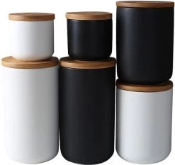 Voorraadpotten Keramiek - Suikerpot 3 Stuks - Deksel Bamboe - Luchtdict Voorraadbussen Potten - Wit 11 Voorraadpotten Keramiek - Suikerpot 3 Stuks - Deksel Bamboe - Luchtdict Voorraadbussen Potten - Wit -Keukenserie Winkel 1200x1133 4