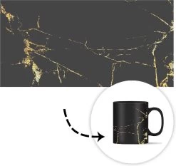 Magische Mok - Foto Op Warmte Mokken - Koffiemok - Marmer - Zwart - Goud - Luxe - Magic Mok - Beker - 350 ML - Theemok -Keukenserie Winkel 1200x1134 4