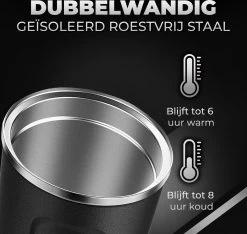 Volcan RVS Koffiebeker To Go Met Sleeve - Thermosbeker - Theebeker - Coffee - Zwart -Keukenserie Winkel 1200x1139 1