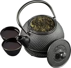 SakuraTea - Theepot Set - 4-delig - Gietijzer - Zwart - 0.8L - 2 Kopjes (100ml) -Keukenserie Winkel 1200x1142 4