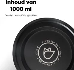 Vatten® - Premium RVS Theepot - Incl. RVS Theefilter - 1L - Zwart - Dubbelwandig -Keukenserie Winkel 1200x1143 6