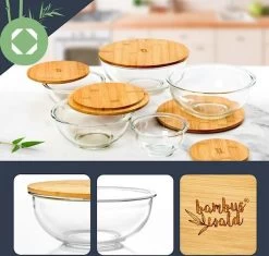 Klarstein Glazen Serveerschaal Met Bamboe Deksel - Afwasmachinebestendig - Veelzijdig Inzetbaar -Keukenserie Winkel 1200x1144 2