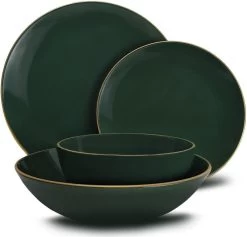 Keremika Serviesset 24 Delig 6 Persoons - Bordenset - Dinerborden - Aardewerk - Groen Met Goude Randen 7 Keremika Serviesset 24 Delig 6 Persoons - Bordenset - Dinerborden - Aardewerk - Groen Met Goude Randen -Keukenserie Winkel 1200x1149 5