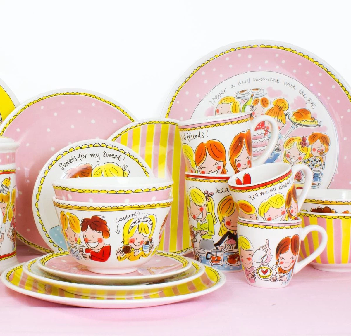 Blond Amsterdam Bord 22 Cm Girls - Even Bijkletsen 6 Blond Amsterdam Bord 22 Cm Girls - Even Bijkletsen - Afbeelding 4