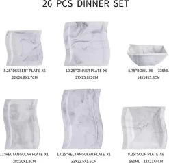 Serviesset 6 Personen - Borden - 26delig - Marmer - Malacasa Flora 7 Serviesset 6 Personen - Borden - 26delig - Marmer - Malacasa Flora -Keukenserie Winkel 1200x1156 1