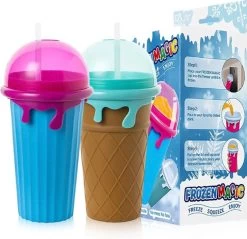 Frozen Magic Slushy Maker - Slush Puppy Maker - IJscrusher - Slush Puppy Beker - Slushy Puppy Maker - Slush Puppy Machine - Slush Maker - Slushy Cup - Tiktok - Bruin -Keukenserie Winkel 1200x1161