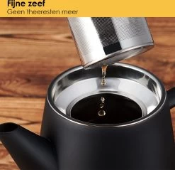 Silberthal - Theepot Met Filter - 1 L - RVS Dubbelwandig - Zwart - Cadeau -Keukenserie Winkel 1200x1163 5