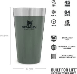 Stanley The Stacking Beer Pint 0,47l - Beker - Hammertone Green 31 Stanley The Stacking Beer Pint 0,47l - Beker - Hammertone Green -Keukenserie Winkel 1200x1165