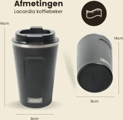 LaCardia Koffiebeker To Go Premium Zwart – Thermosbeker – Theebeker – 380ML – Herbruikbaar 17 LaCardia Koffiebeker To Go Premium Zwart – Thermosbeker – Theebeker – 380ML – Herbruikbaar -Keukenserie Winkel 1200x1171 6